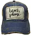 Vintage Life Hats Royal Blue Distressed Mesh Back Cap Beach Please
