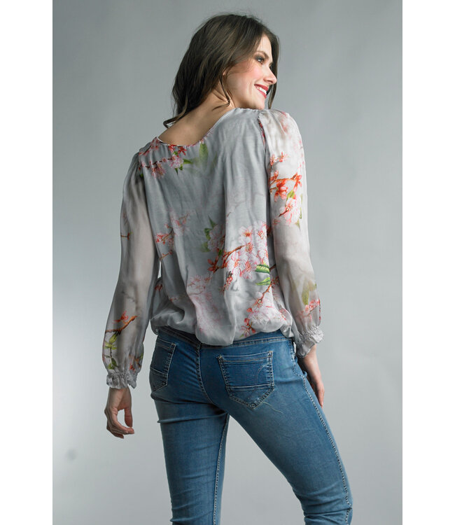 Tempo Paris V-Neck Printed Long Sleeve Top