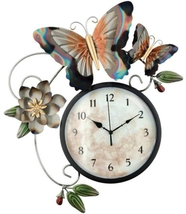 Regal Clock Metallic Butterfly