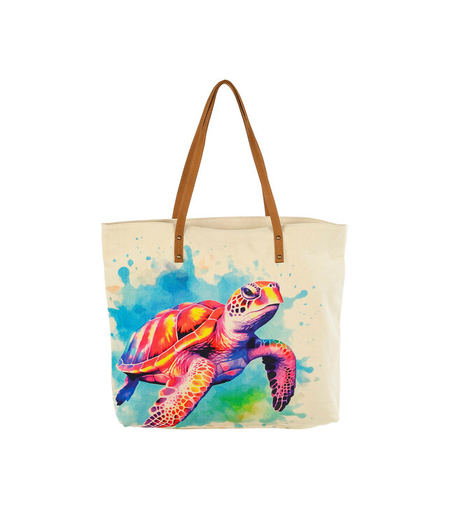 Cottn Curls Seabound Turtle Tote