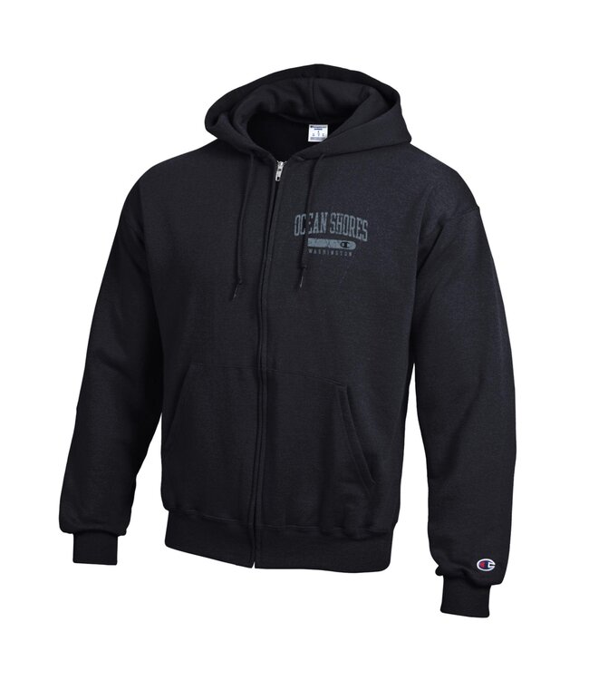 Champion Powerblend Full Zip Hood Arch Ocean Shores