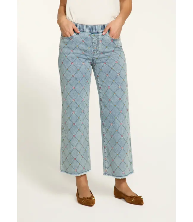 French Dressing Pull On Wide Crop Light Medium Wash