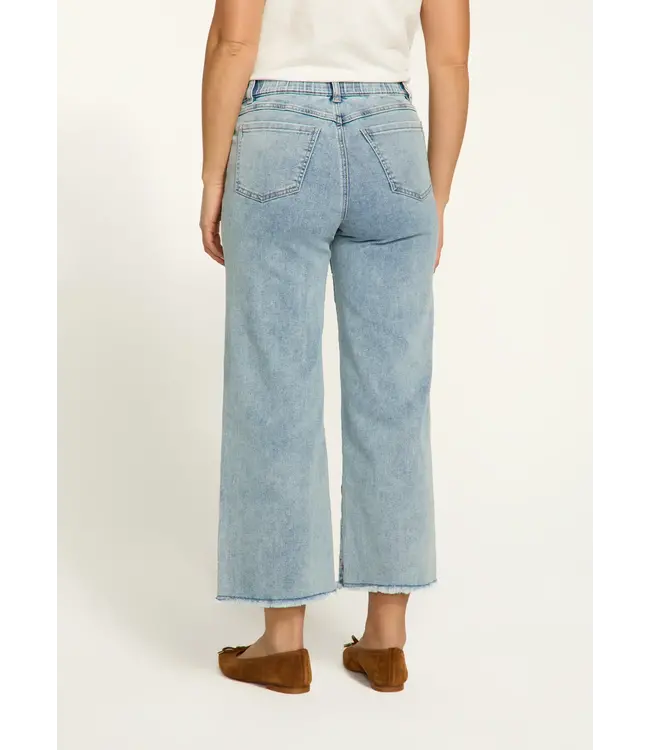 French Dressing Pull On Wide Crop Light Medium Wash