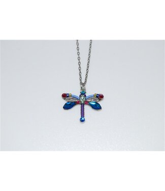 Firefly Dragonfly Large Pendant Necklace-Bermuda Blue