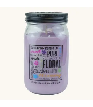 Swan Creek Candle Co Pantry Jar 12 oz Black Plum & Velvet Musk