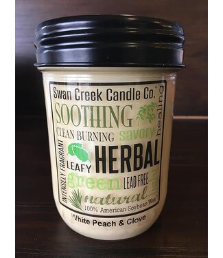 Swan Creek Candle Co Pantry Jar 12 oz White Peach