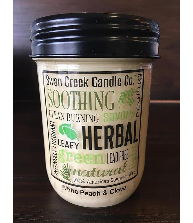 Swan Creek Candle Co Pantry Jar 12 oz White Peach