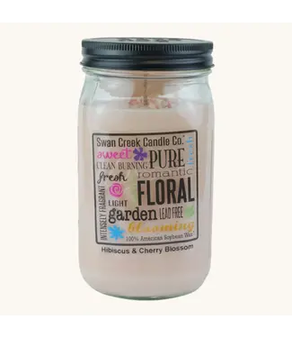 Swan Creek Candle Co Pantry Jar 24 oz Hibiscus & Cherry Blossom
