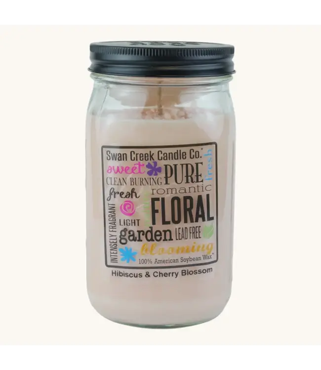 Swan Creek Candle Co Pantry Jar 24 oz Hibiscus & Cherry Blossom