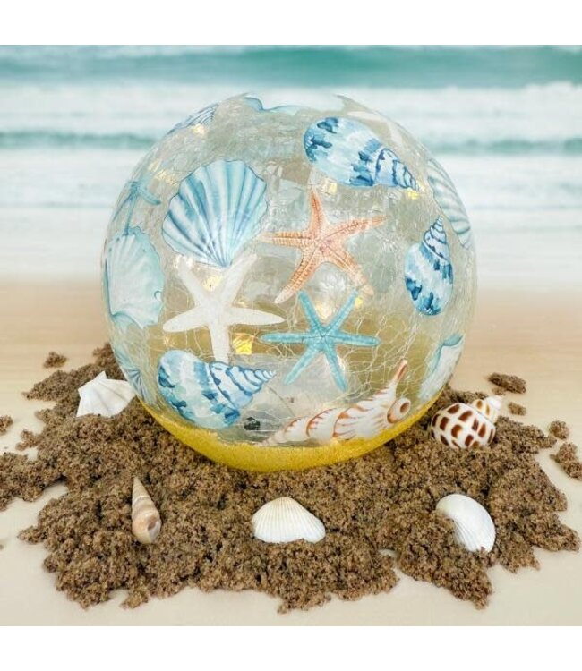 Gift Essentials 6inch Blue Shells Crackle Globe