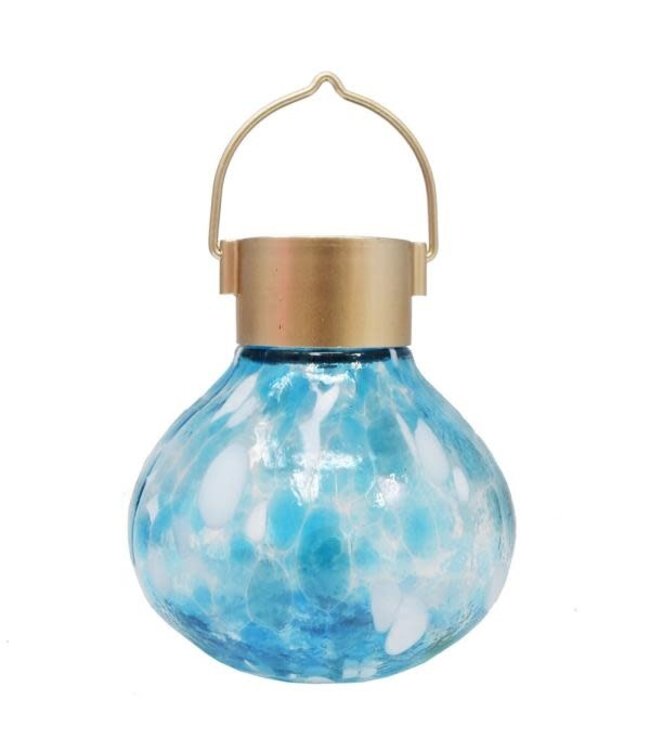 Gift Essentials Solar Blown Glass WhiteBlue L