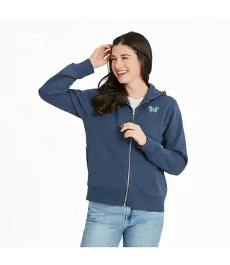 Life Is Good Good Vibes Fleece Zip Hoodie Dusty Blue