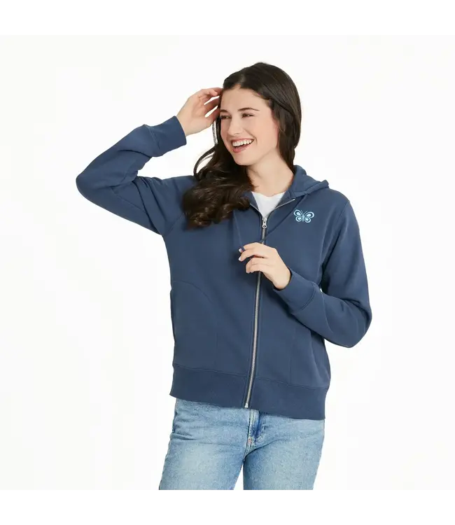 Life Is Good Good Vibes Fleece Zip Hoodie Dusty Blue