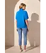Tribal Short Sleeve Funnel Neck Top With Drawsring