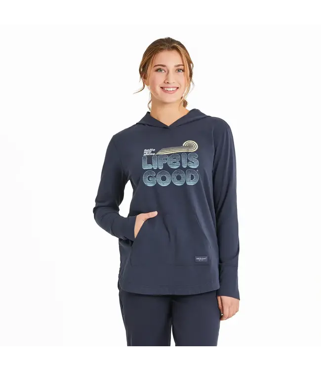 Life Is Good Womens Crusher Flex H Groovy Hello Sun Ink Blue