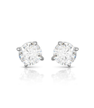 Amanda Blu .75 Carat CZ Stud Earrings - Silver