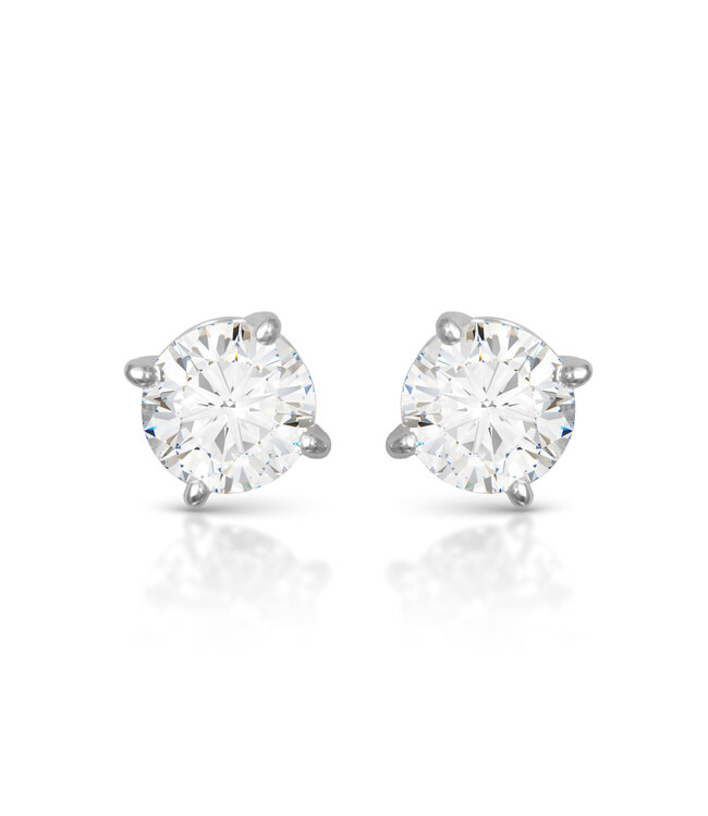 Amanda Blu .75 Carat CZ Stud Earrings - Silver