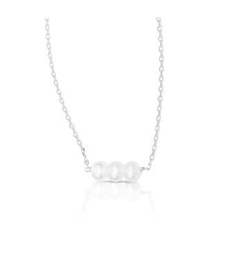 Amanda Blu 3-Pearl Row Necklace - Silver