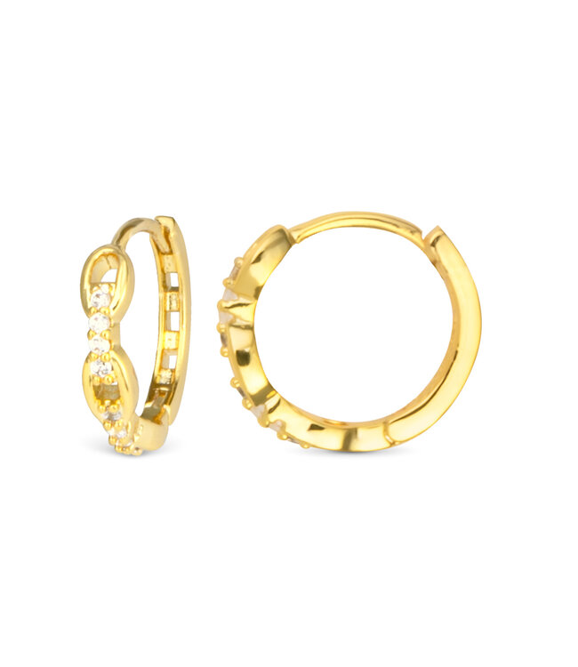 Amanda Blu Add A Charm CZ Chain Hoop Earring - Gold