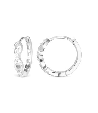Amanda Blu Add A Charm CZ Chain Hoop Earring - Silver