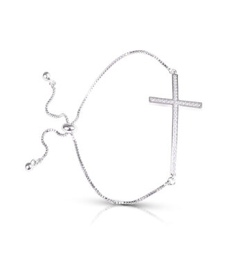 Amanda Blu Arched Cross Pull-Cord Bracelet