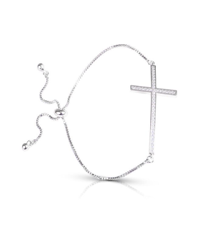 Amanda Blu Arched Cross Pull-Cord Bracelet