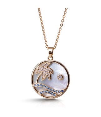 Amanda Blu Beach Love MOP CZ Necklace - Gold