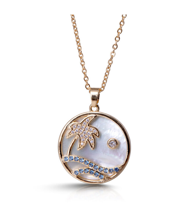 Amanda Blu Beach Love MOP CZ Necklace - Gold