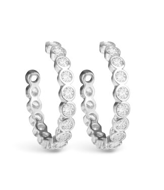 Amanda Blu Bezel Set CZ Hoop Earring -  Silver