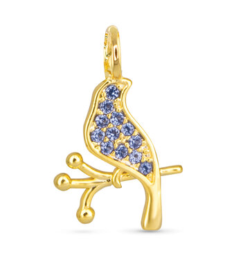 Amanda Blu Blue CZ Bird Charm - Gold