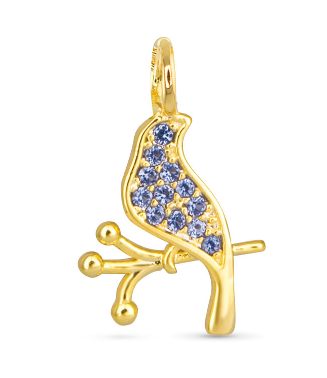 Amanda Blu Blue CZ Bird Charm - Gold
