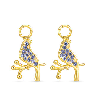 Amanda Blu Blue CZ Bird Earring Charm - Gold