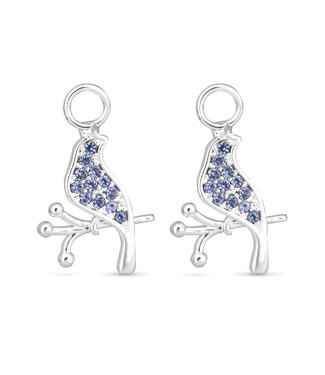Amanda Blu Blue CZ Bird Earring Charm - Silver