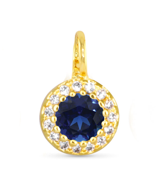 Amanda Blu Blue CZ Halo Charm - Gold
