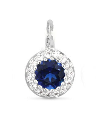 Amanda Blu Blue CZ Halo Charm - Silver