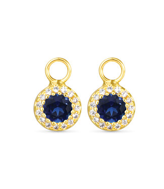 Amanda Blu Blue CZ Halo Earring Charm - Gold