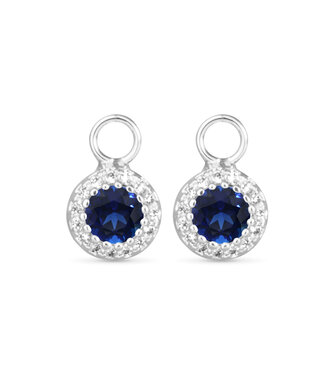 Amanda Blu Blue CZ Halo Earring Charm - Silver