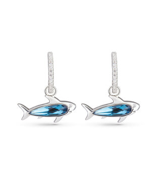 Amanda Blu Blue CZ Shark Earrings -  Silver