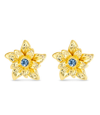 Amanda Blu Blue Flower Gold Earring