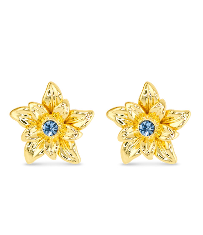 Amanda Blu Blue Flower Gold Earring