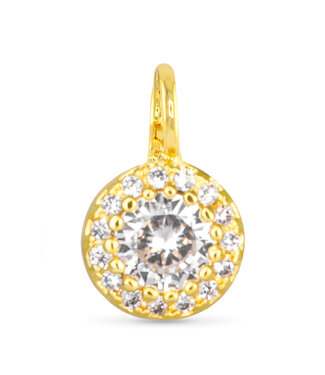 Amanda Blu Clear CZ Halo Charm - Gold