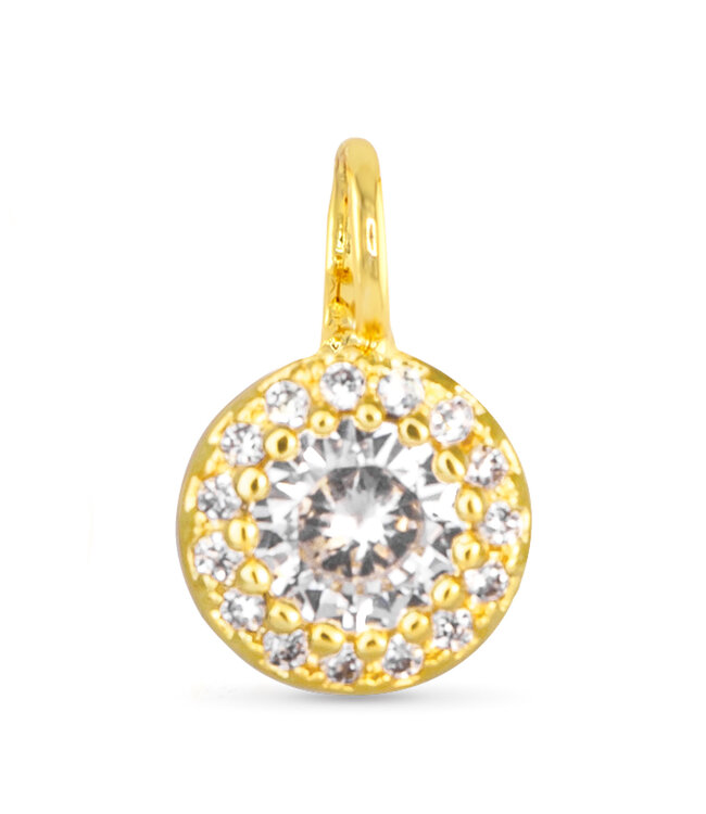Amanda Blu Clear CZ Halo Charm - Gold