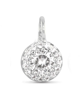 Amanda Blu Clear CZ Halo Charm - Silver