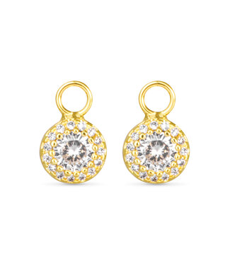 Amanda Blu Clear CZ Halo Earring Charm - Gold
