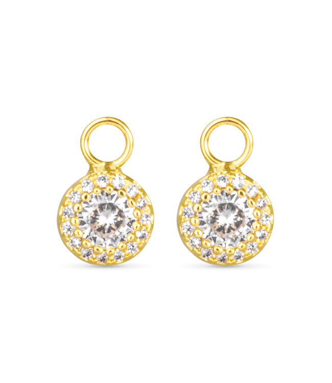 Amanda Blu Clear CZ Halo Earring Charm - Gold
