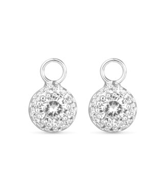 Amanda Blu Clear CZ Halo Earring Charm - Silver