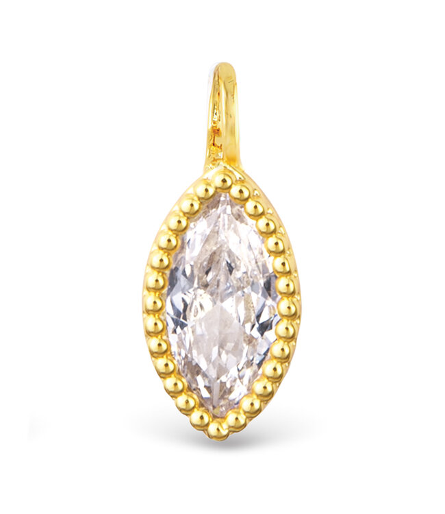 Amanda Blu Clear CZ Marquise Charm - Gold