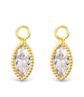 Amanda Blu Clear CZ Marquise Earring Charm - Gold