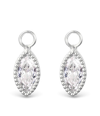 Amanda Blu Clear CZ Marquise Earring Charm - Silver