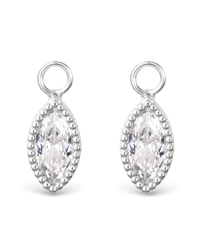 Amanda Blu Clear CZ Marquise Earring Charm - Silver